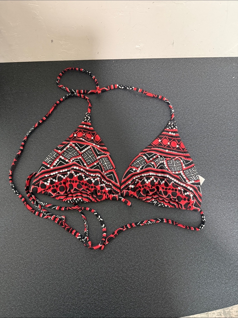 Red Patterned Triangle Bikini Top - Women's Swim 2012